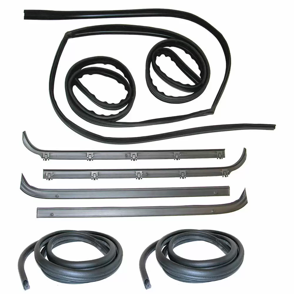 1980-1986 Ford F150 Pickup Truck Sweep Belt & Glass Run Window Channel &  Door Seal - 8 Piece Kit - Driver and Passenger Side