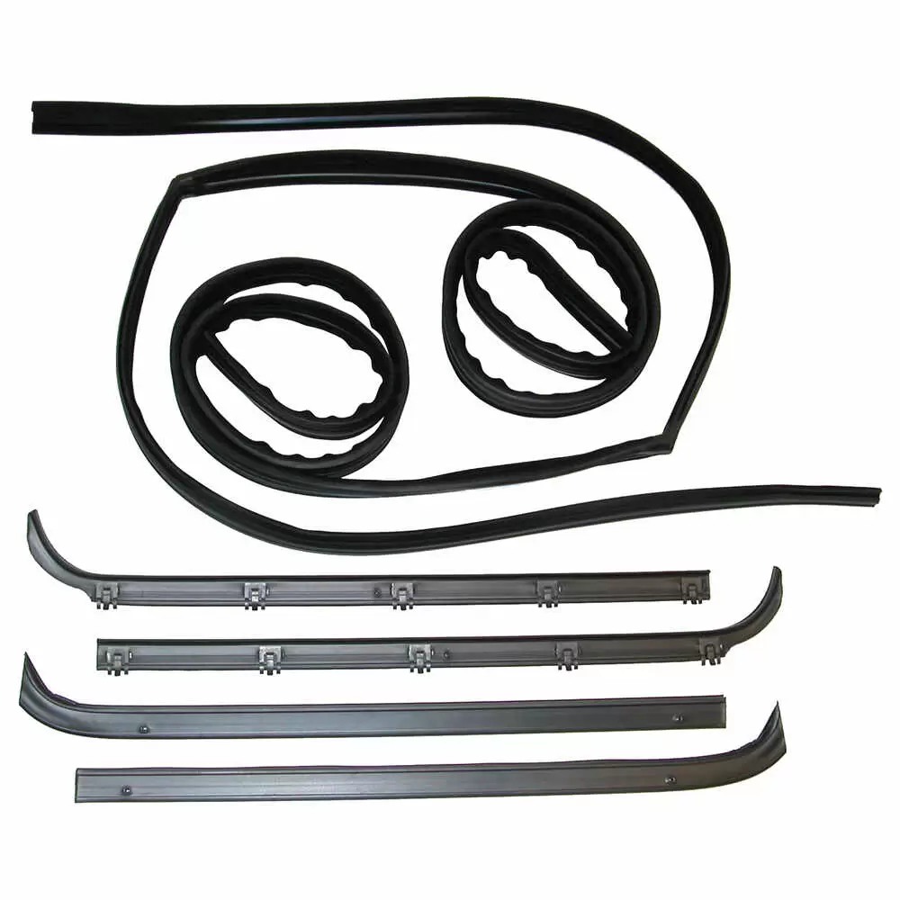 1980-1986 Ford F250 Pickup Inner & Outer Felt Window Sweep Belt - 6 Piece Kit - Driver and Passenger Side