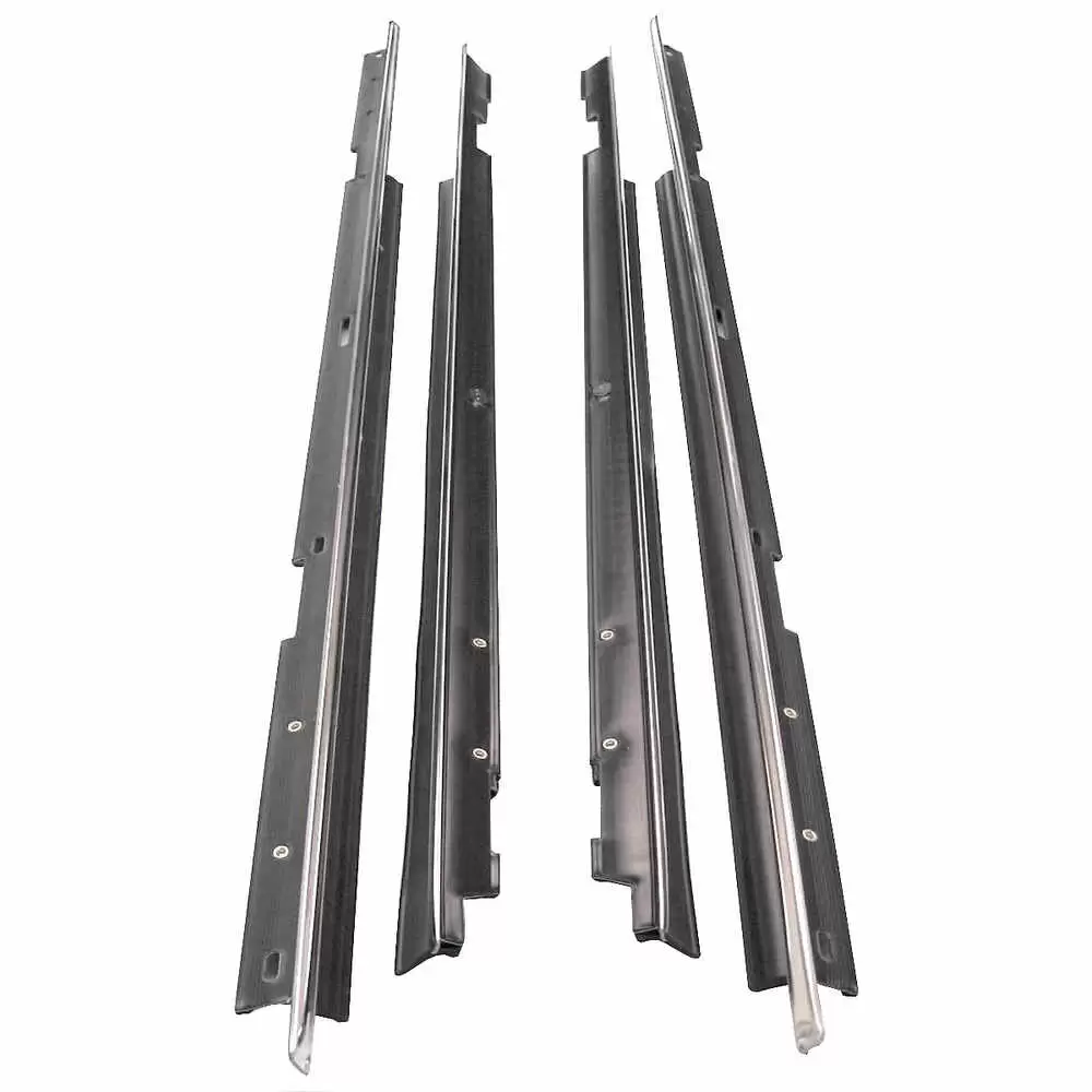 1980-1990 Oldsmobile Custom Cruiser Sedan Rear Door Inner & Outer Felt Window Sweep Belt - B & C Body - 4 Piece Kit - Pair