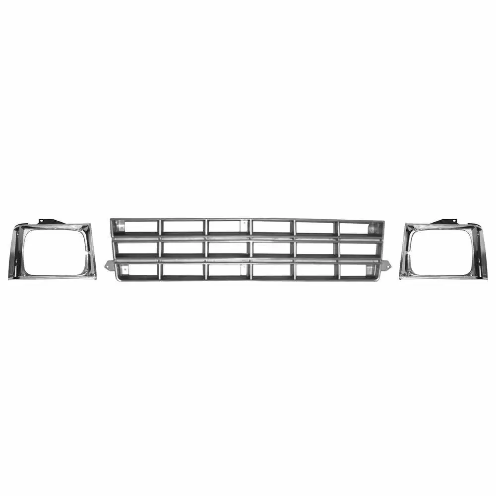 1983-1990 Chevrolet S10 Blazer Argent Silver Grille & Headlamp Door bezel Kit