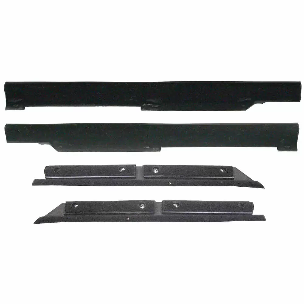 1983-1993 Ford Mustang Convertible Inner & Outer Quarter Window Felt Window Sweep Belt - 4 Piece Kit - Driver and Passenger Side