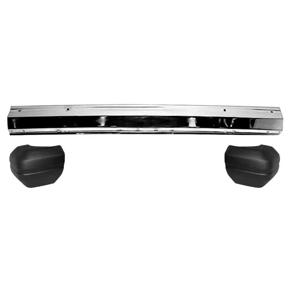 1984-1990 Jeep Wagoneer XJ Chrome Rear Bumper and End Caps Kit Except Comanche