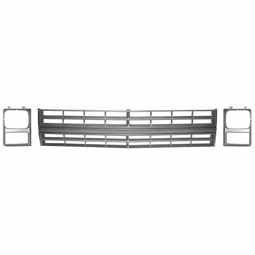 1985-1988 GMC Suburban Argent Grille & Single Headlght Bezels Kit