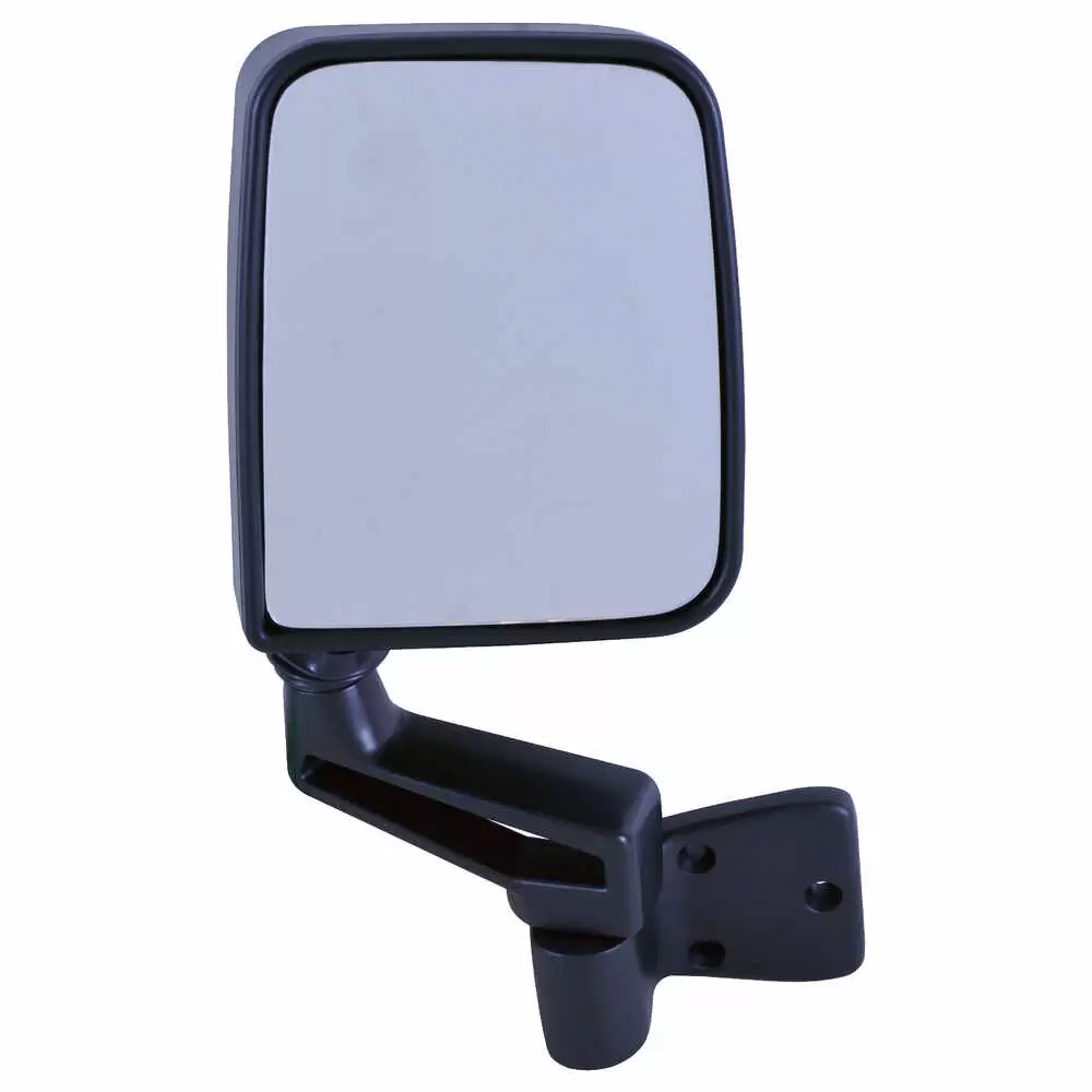 1987-1996 Jeep Wrangler TJ Foldaway Manual Mirror Head - Half Door Model - Black Left Side