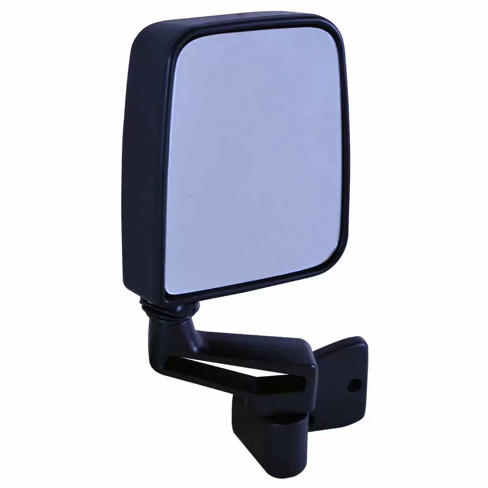 1987-1996 Jeep Wrangler TJ Foldaway Manual Mirror Head - Half Door Model - Black Left Side