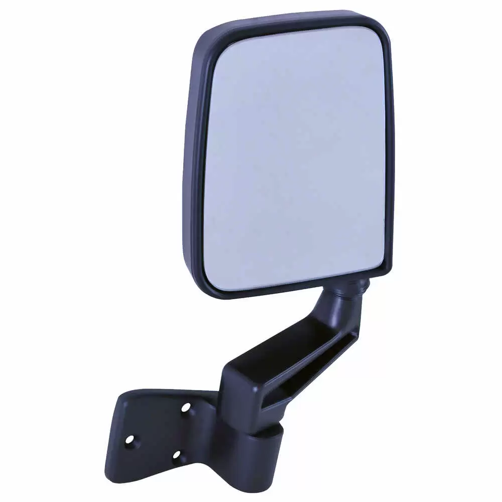 1987-1996 Jeep Wrangler TJ Foldaway Manual Mirror Head - Half Door Model - Black Right Side
