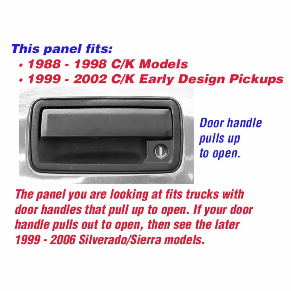1988-2002 GMC Pickup Truck CK Lower Outer Front Doorskin - Right Side