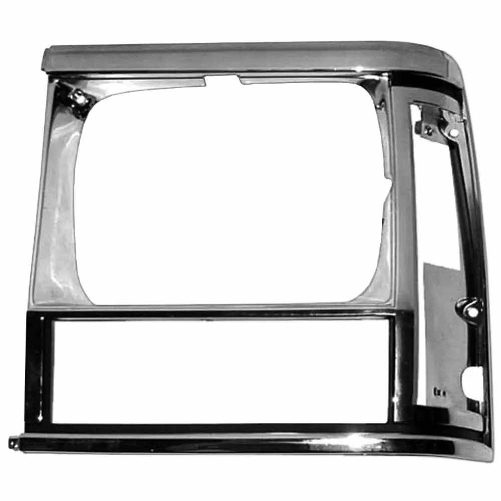 1991-1992 Jeep Comanche Single Headlight Door - Chrome/Black - Left side