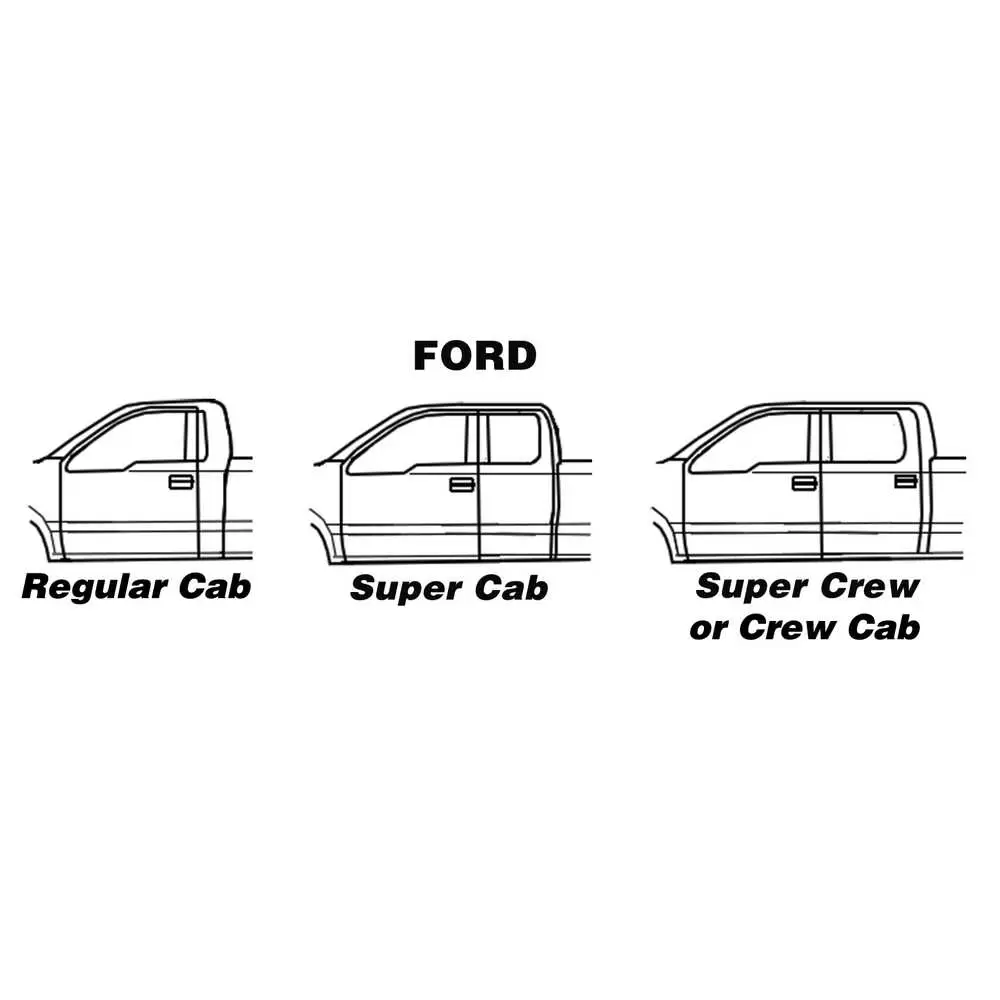1997-1999 Ford F250 Light Duty Pickup Crew Cab Slip-On Rocker Panel - Right Side