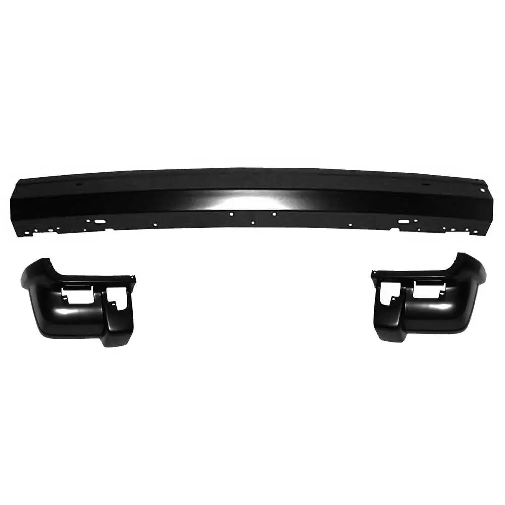 1997-2001 Jeep Cherokee Front Face Bar & Bumper End Caps Kit. black, Paint to match