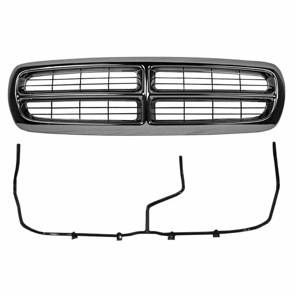 1997-2004 Dodge Dakota Grille Mounting Bracket Kit. Chrome and Black