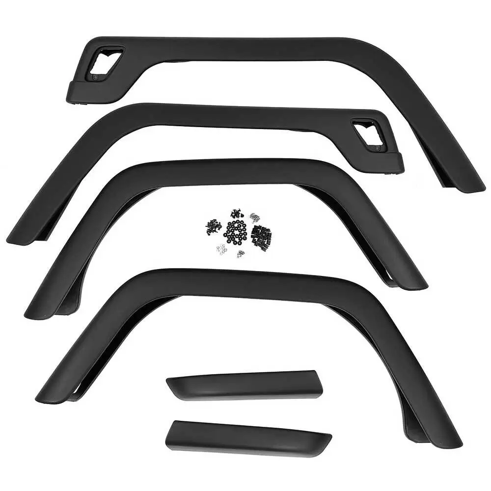1997-2006 Jeep Wrangler TJ Fender Flare Kit with Extensions, Front & Rear Driver & Passenger Side - 6 Pcs