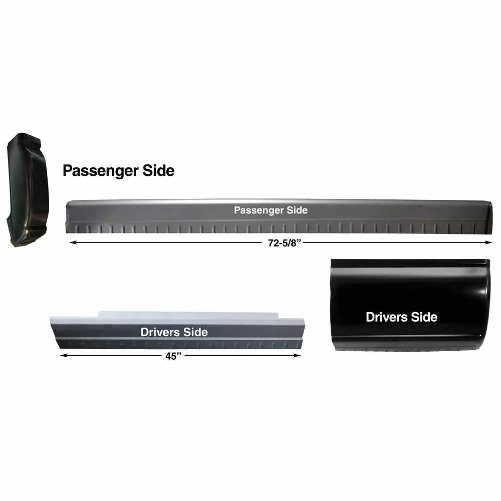 1999-2000 Chevrolet Pickup Silverado 3-Door Extended Cab Slip-on Rocker Panel & Cab Corner Kit