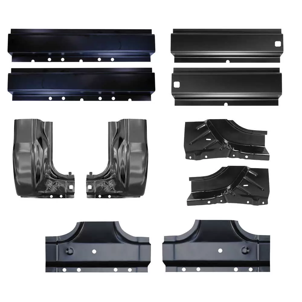 1999-2016 Ford F350 Pickup Crew Cab Front and Rear Door Rocker Panel Kit with Cab Corners & Door Pillars