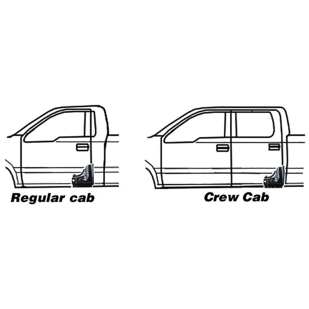1999-2016 Ford F350 Pickup Standard & Crew Cab Lower front section of B or C Pillar