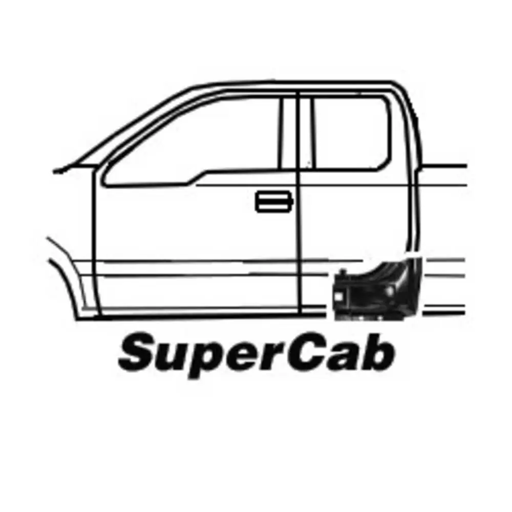 1999-2016 Ford F350 Pickup Super Cab Lower Rear Door Pillar - Right Side