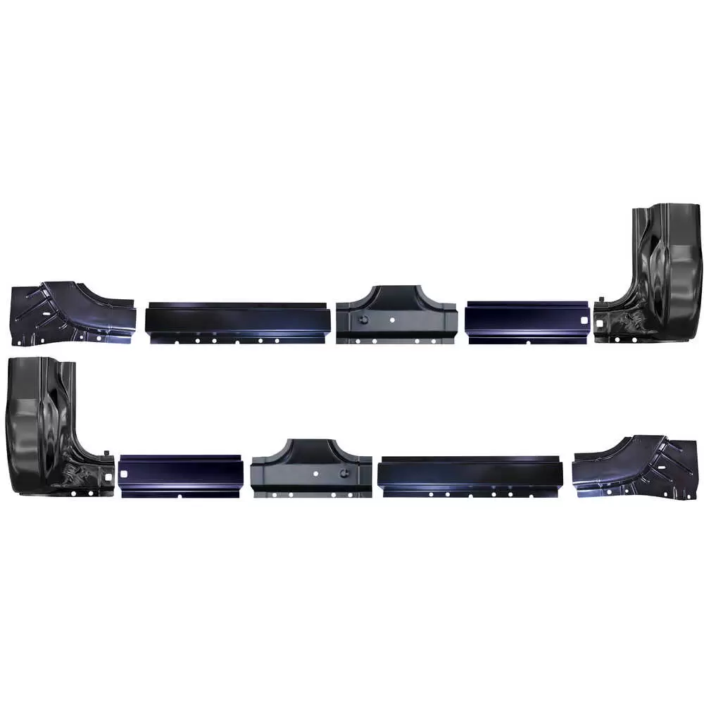 1999-2016 Ford F550 Pickup Crew Cab Front and Rear Door Rocker Panel Kit with Cab Corners & Door Pillars