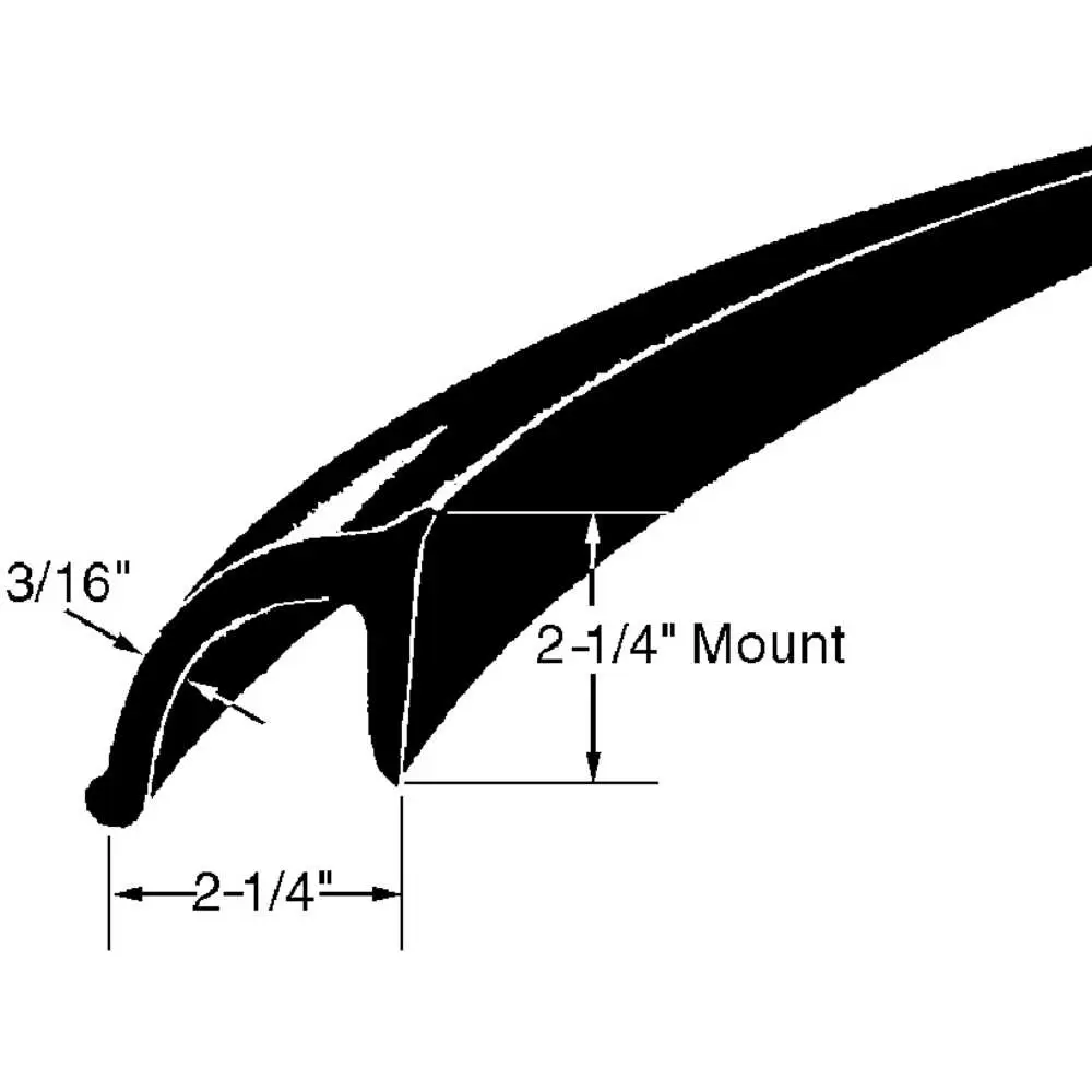 2-1/2"W Blind Mount Rubber Fender Extension - 50 Foot Roll