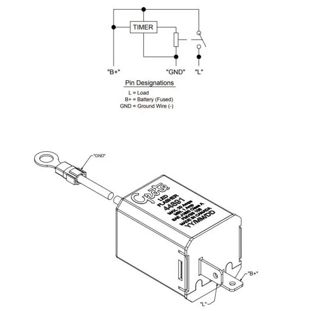 2 Blade Electronically Controlled 12V Flasher