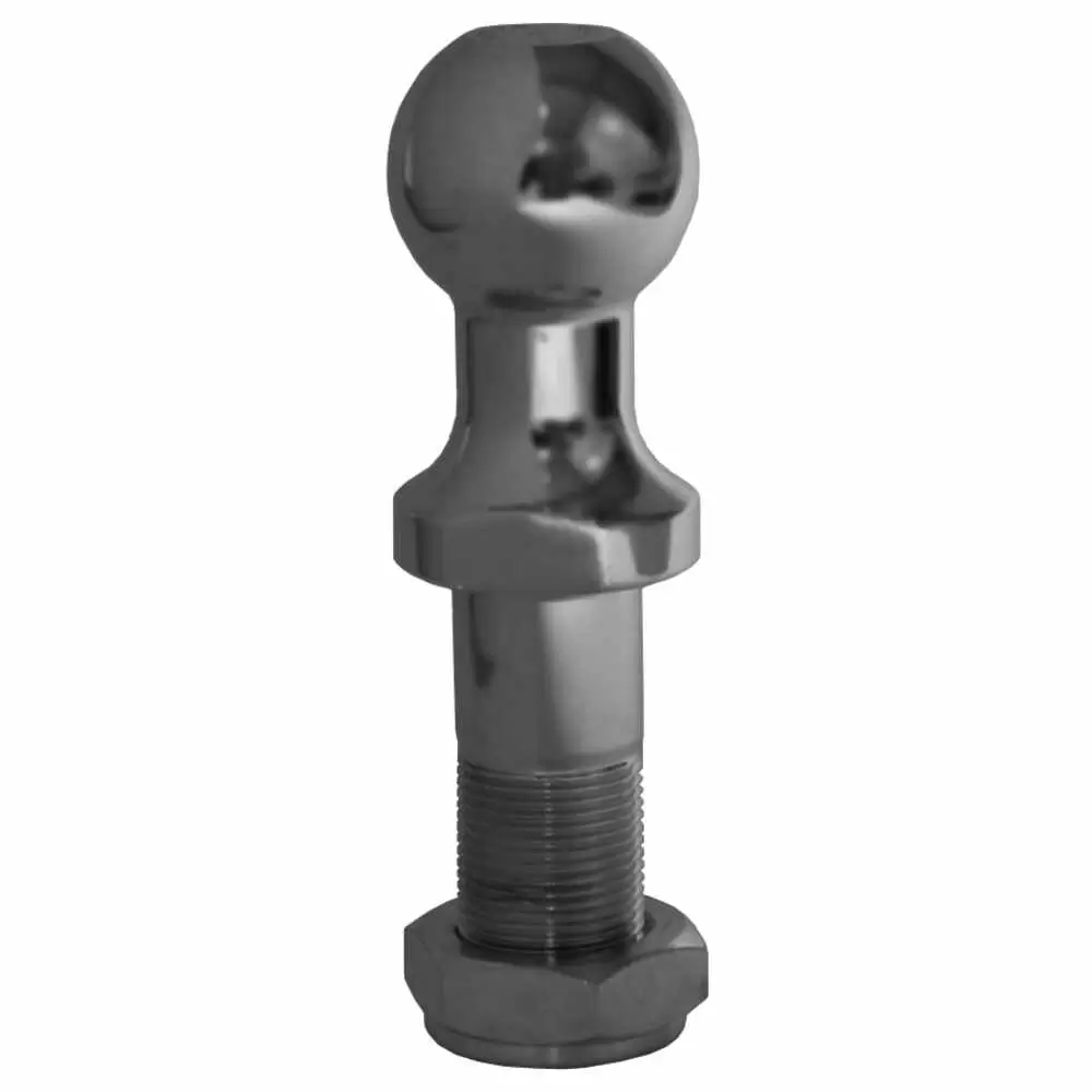 2" Replacement Tow Hitch Ball has a Chrome Finish - Includes Zinc Coated Hex Jam Nylock Nut