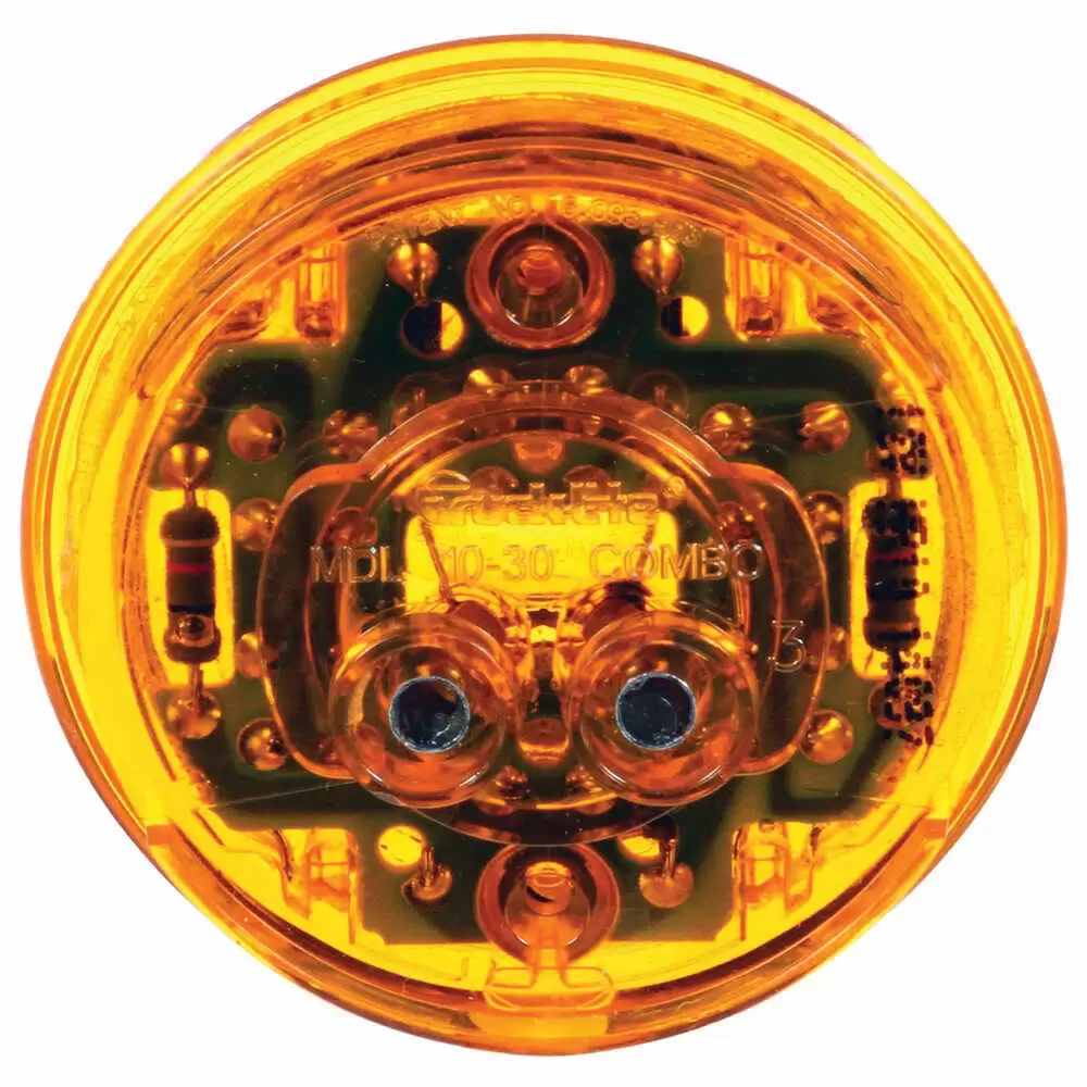 2" Round Yellow LED Marker Lamp, 6 LED's - Truck-Lite