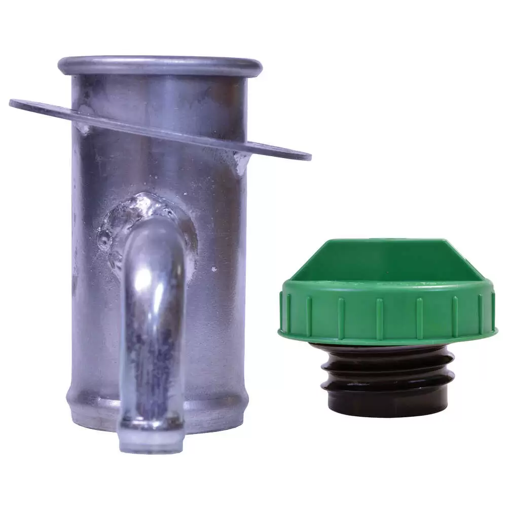 2" x 4" Diesel Fuel Filler Neck with Angled Mounting Flange, Vent Tube & Cap