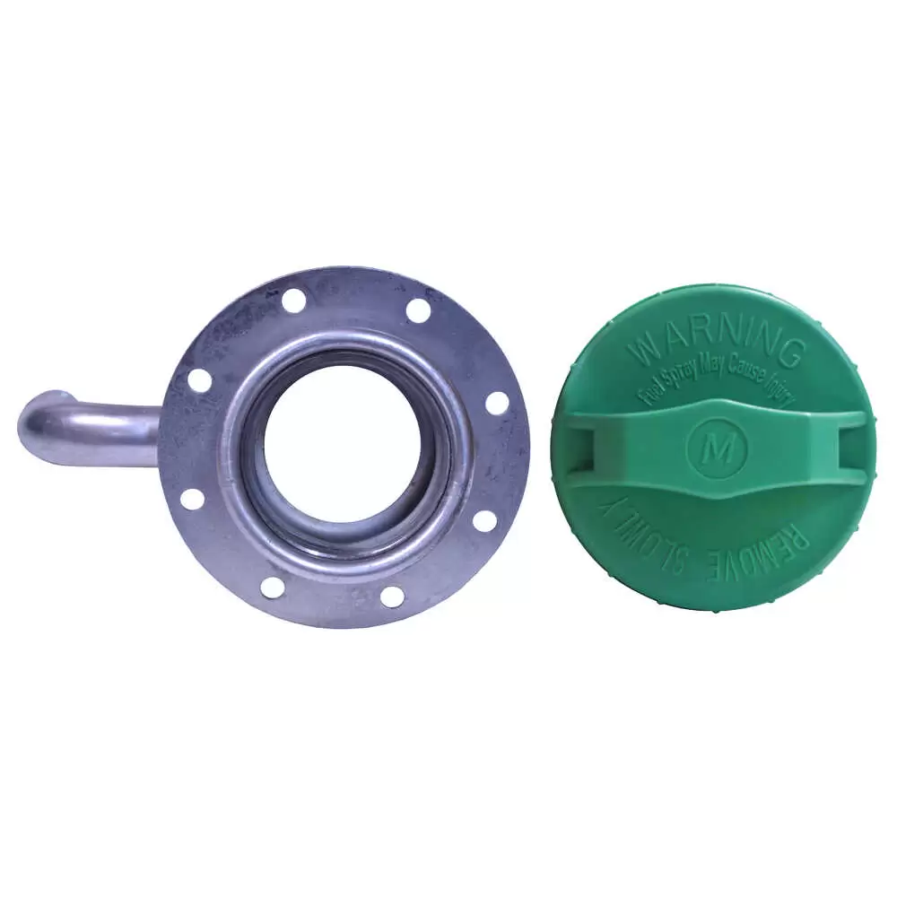 2" x 4" Diesel Fuel Filler Neck with Angled Mounting Flange, Vent Tube & Cap