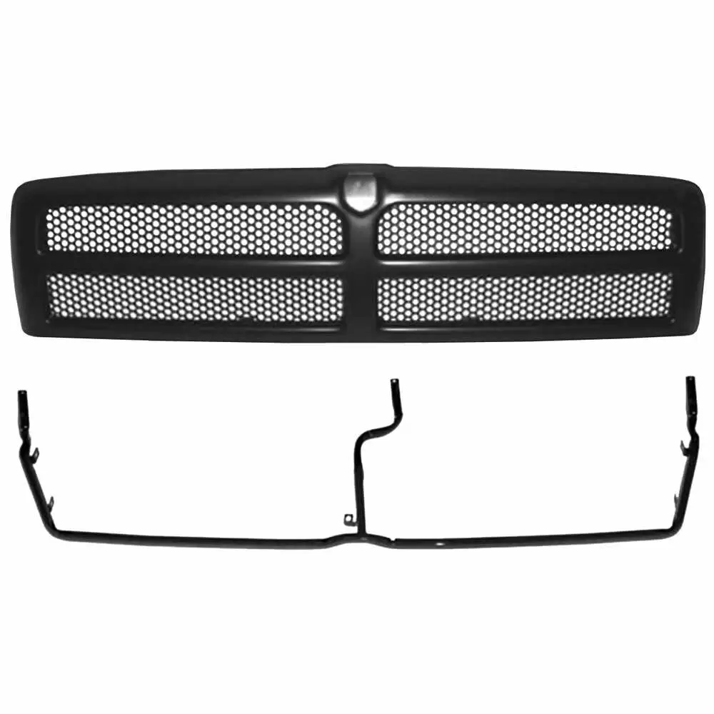 2001-2001 Dodge Ram 1500 Pickup Truck Grille Mounting Bracket Kit. Matte Black