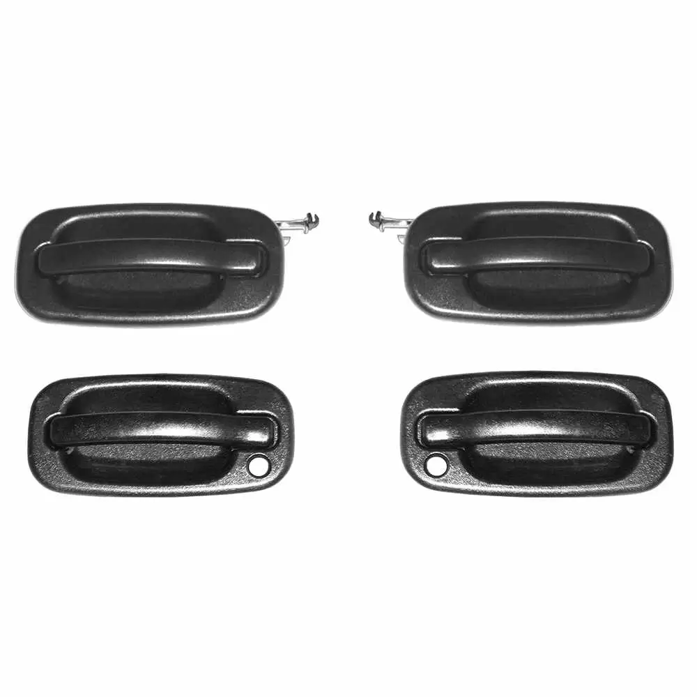 2002-2006 Chevrolet Avalanche Black Outer Front and Rear Door Handle Kit