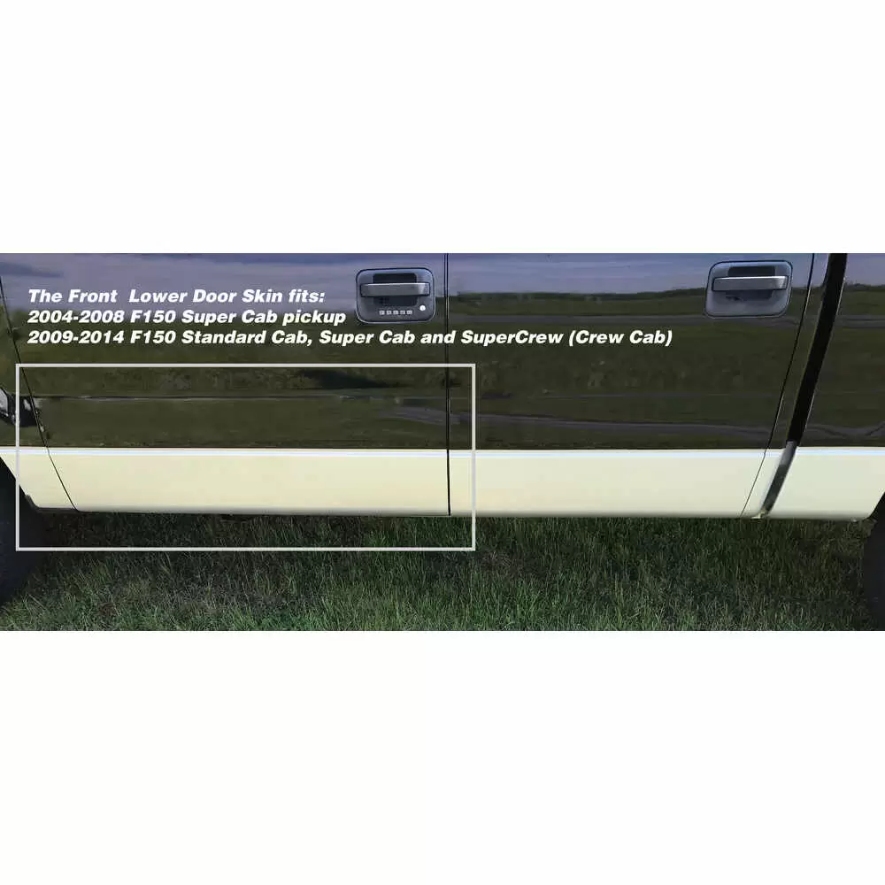 2004-2014 Ford F150 Pickup Truck Standard/Super/Crew Cab Front Lower Doorskin - 1988-179 Left Side