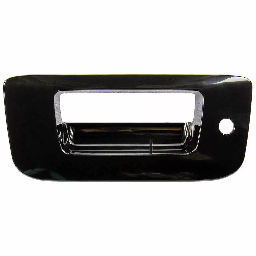2007-2014 Chevrolet Pickup Silverado 2500/3500 HD Tailgate Handle Bezel, Smooth Black, with Key Hole, without Camera Hole 0864-415
