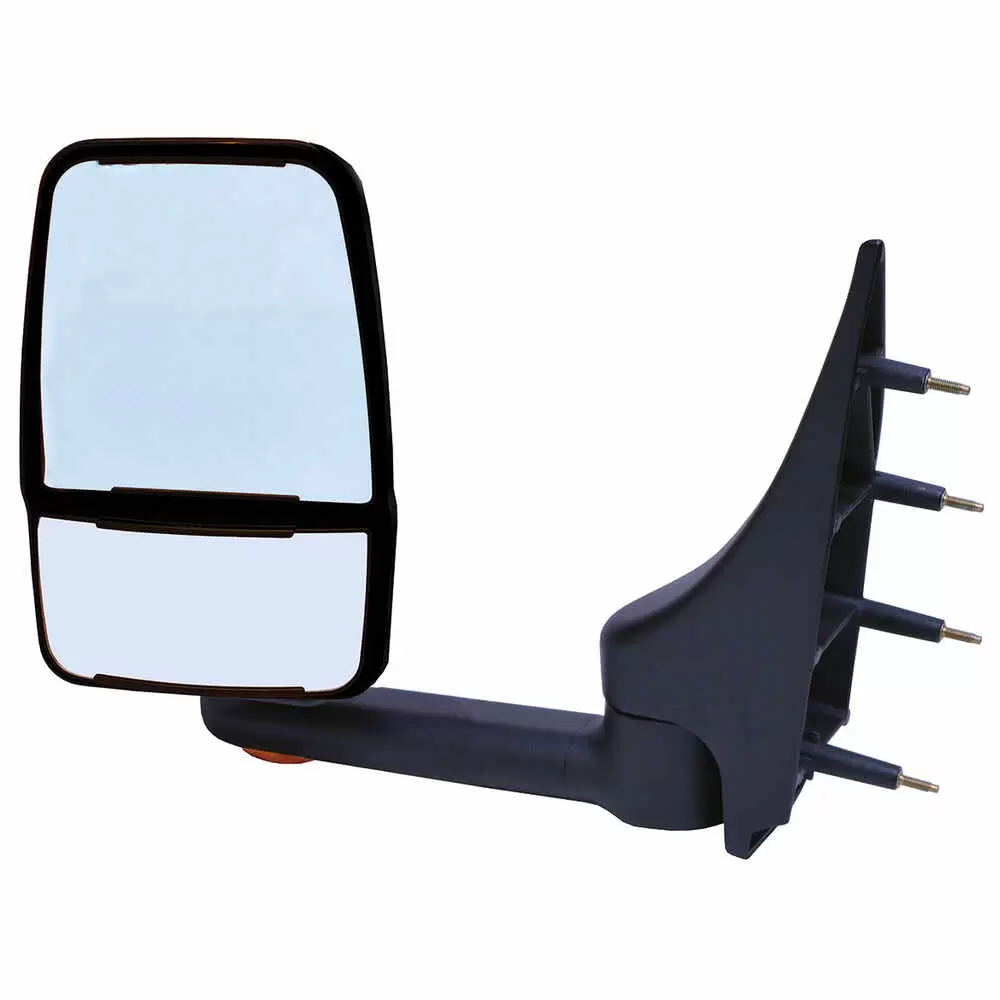 2020 Deluxe Heated Remote / Manual Mirror Assembly with Light for 102" Body Width - Black - Pair - Fits Ford E Series - Velvac 715440