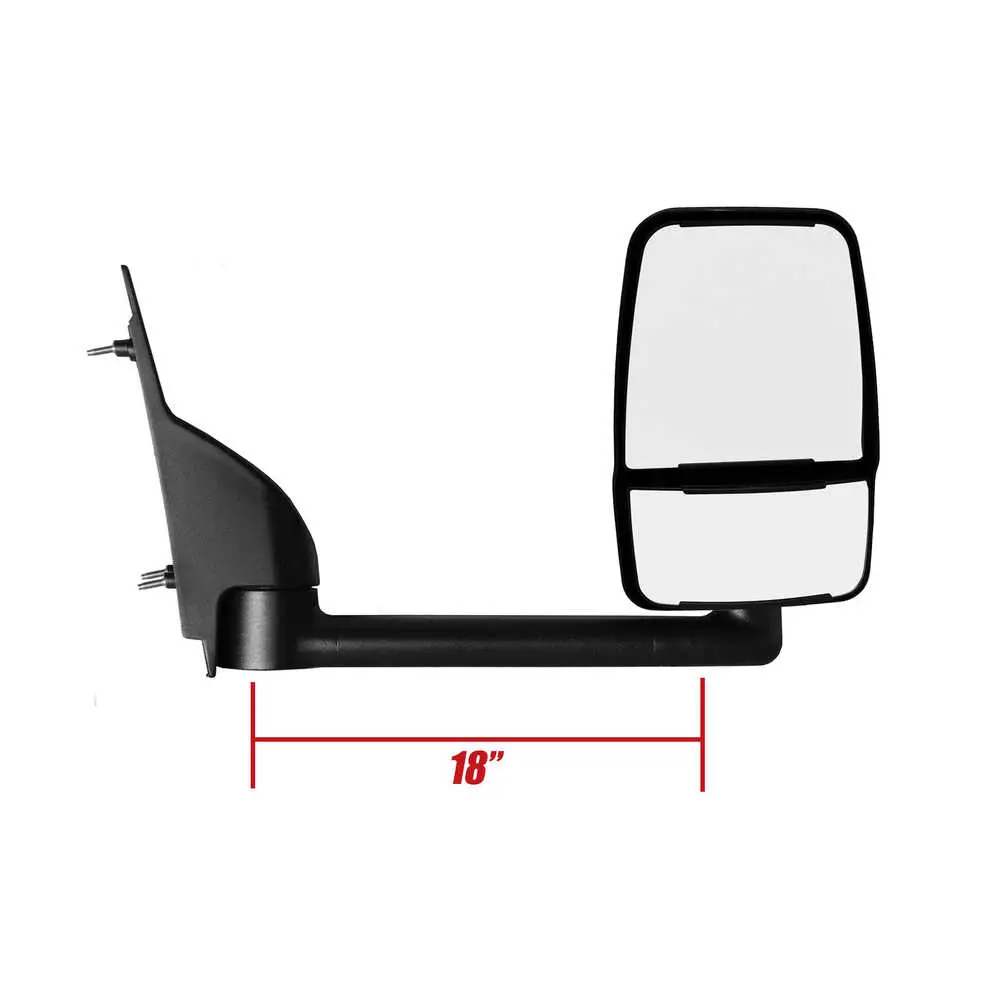2020 Deluxe Manual Mirror Assembly for 102" Body - Black - Pair - Velvac 714548