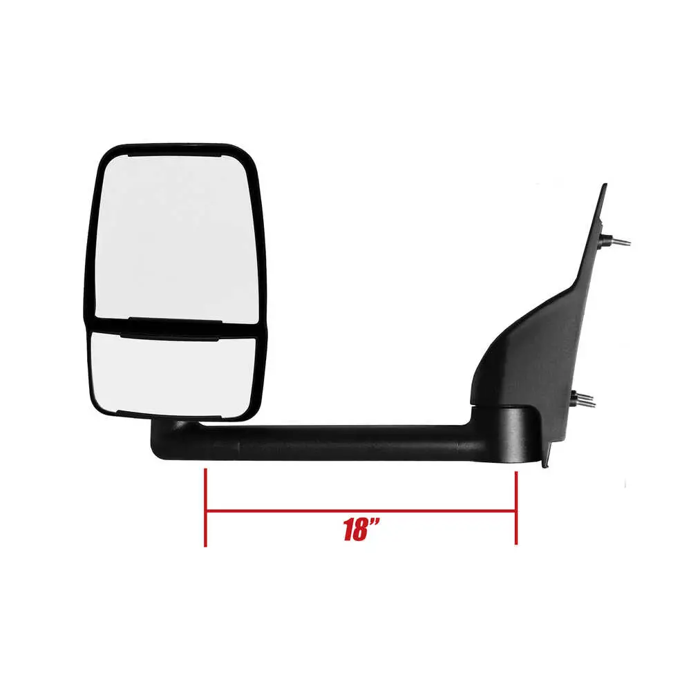2020 Deluxe Manual Mirror Assembly for 102" Body v - Black - Left side Velvac 714549
