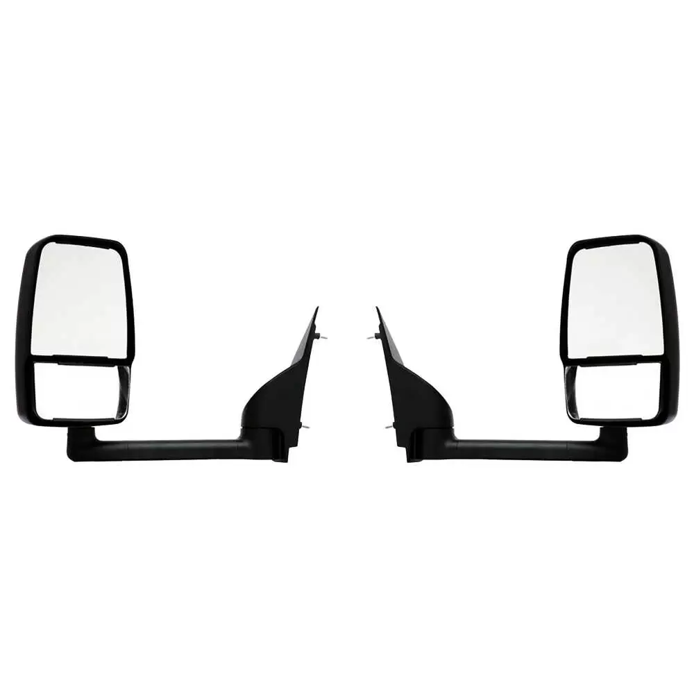 2020 Deluxe Manual Mirror Assembly for 96" Body that fits 1997-On G3500 Express, Savana Vans & Cutaways - Black - Pair - Velvac
