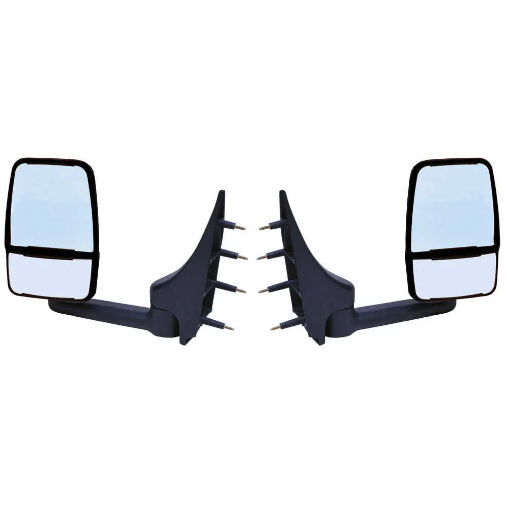2020 Deluxe Manual Mirror Assembly for 96" Body Width, Black - Pair - 03-On Ford E-Series