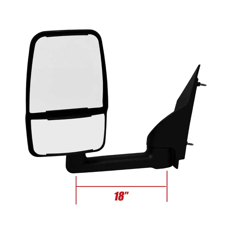 2020 Deluxe Remote Mirror Assembly for 102" Body - Driver side - Black - Left Side Velvac 714555