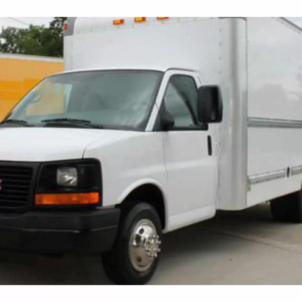 2020 Deluxe Remote Mirror Assembly- Passenger side for 96" Body that fits 1997-On G3500 Express, Savana Vans & Cutaways - Black - Right Side Velvac 714552