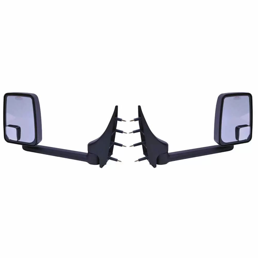 2020 Standard Heated Remote Mirror Assembly with Light for 102" Body Width - Black - Pair - Fits 03-on Ford E-Series - Velvac 715458