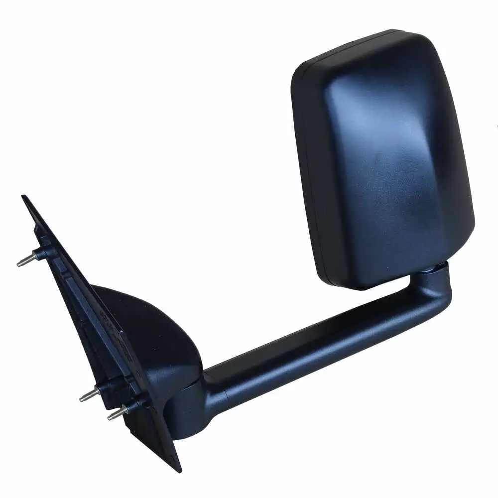 2020 Standard Manual Mirror Assembly for 86" Body, Black - Driver/Left Side - Fits Chevrolet G3500 Express & GMC Savana Vans