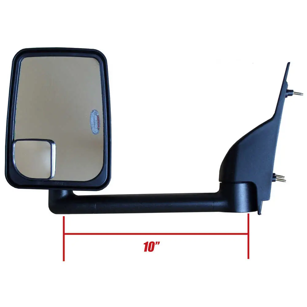 2020 Standard Manual Mirror Assembly for 86" Body, Black - Driver/Left Side - Fits Chevrolet G3500 Express & GMC Savana Vans