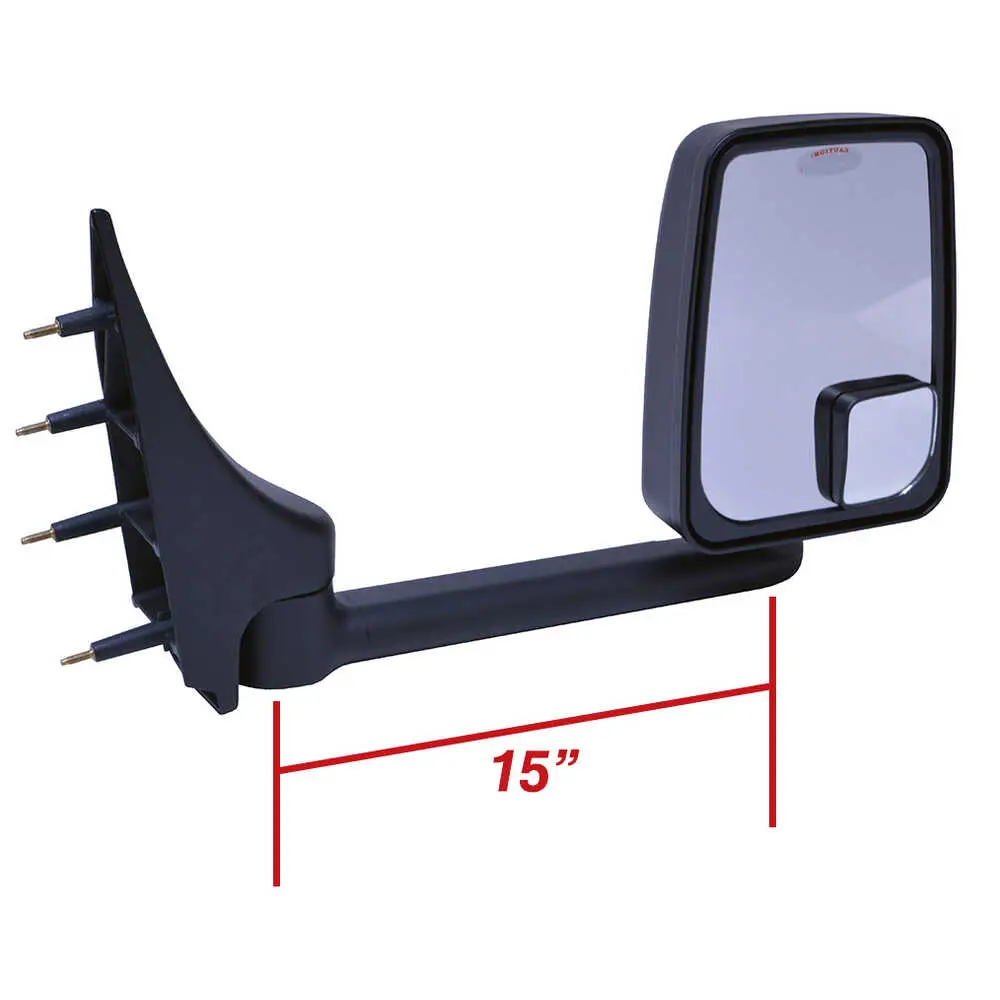 2020 Standard Manual Mirror Assembly for 96" Body Width, Black - Pair - 03-On Ford E-Series