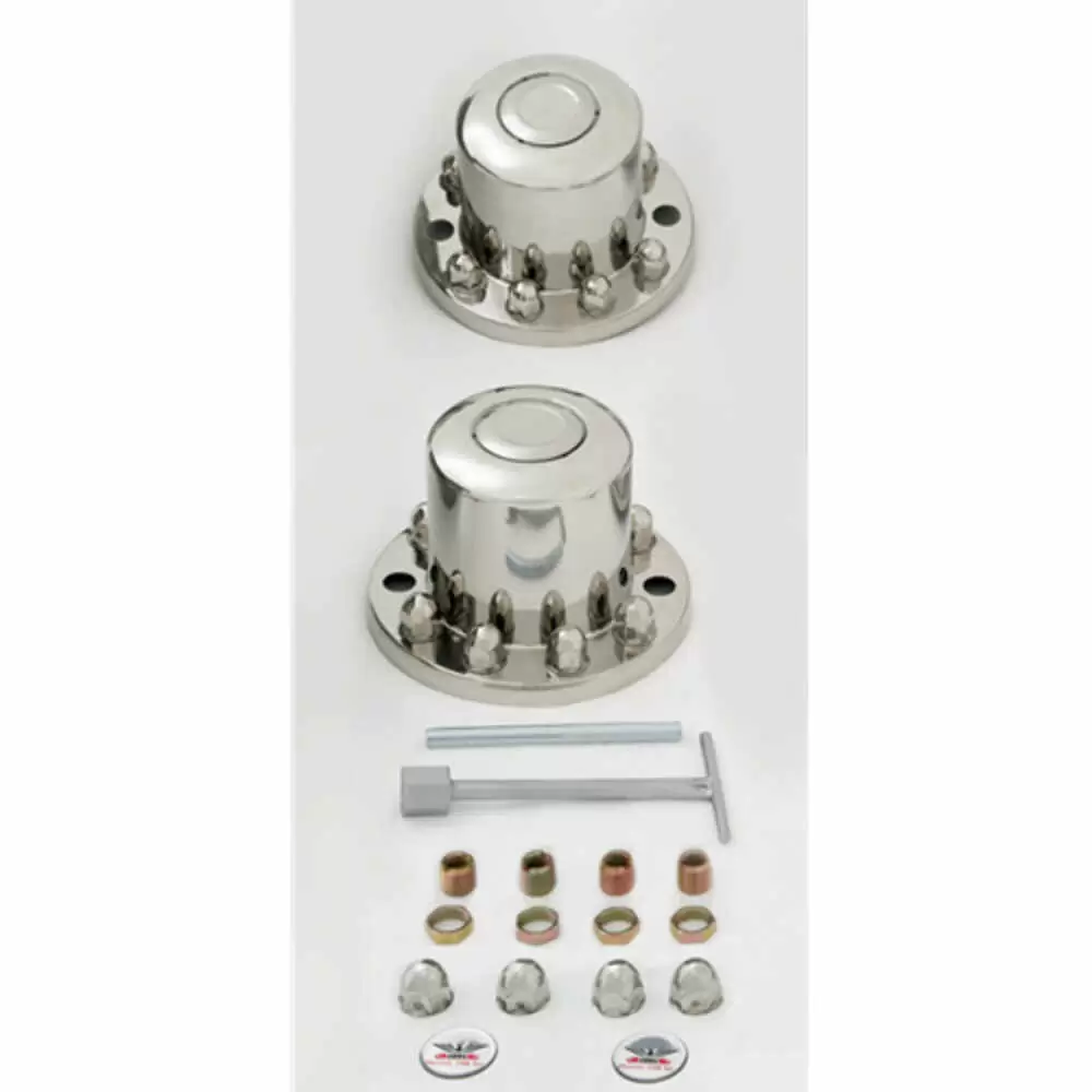 22.5" Stainless Steel Deep Dish Wheel Simulator Set - fits International and Freightliner Phoenix NH252