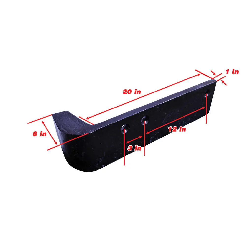 24" x 6" x 1" Super Duty Cast Iron Highway Punch Curb Guard - Passengers Side
