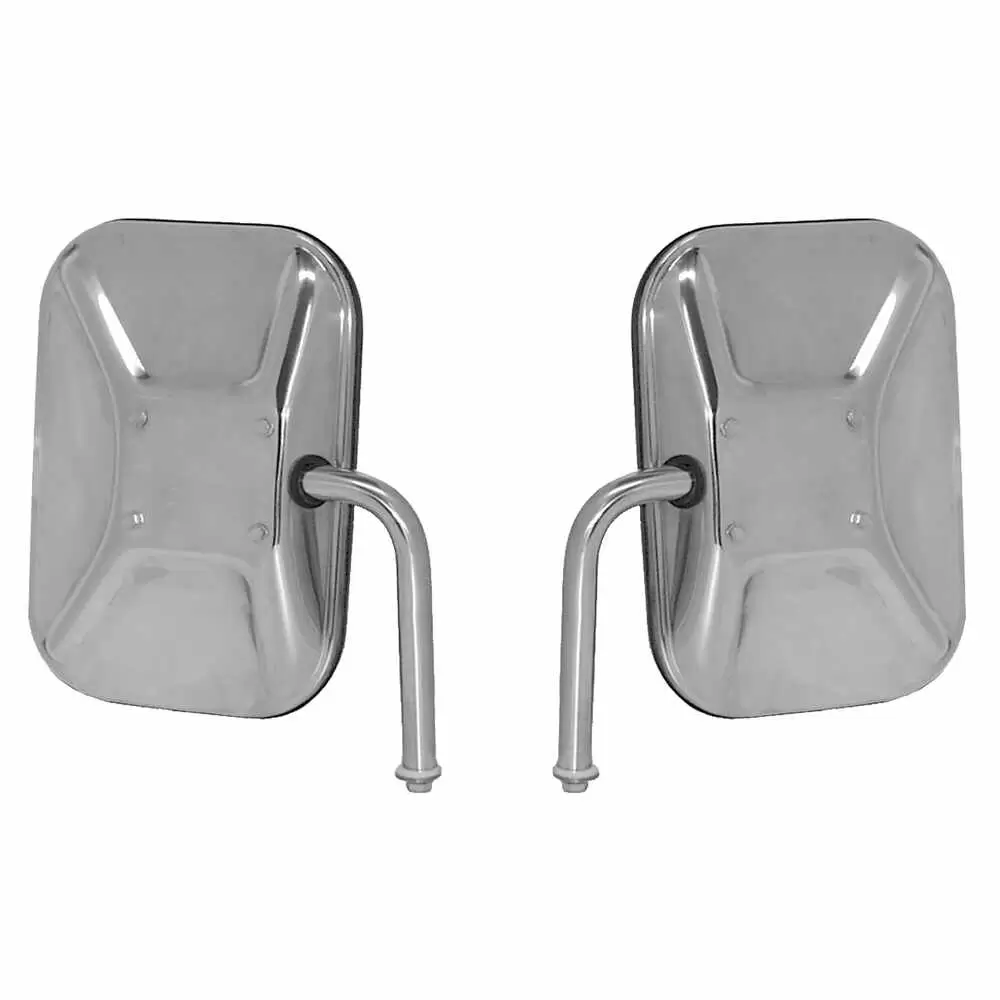 2pc Kit Low Mount Swing-Away Mirror Head with Glass & Arms - Stainless Steel