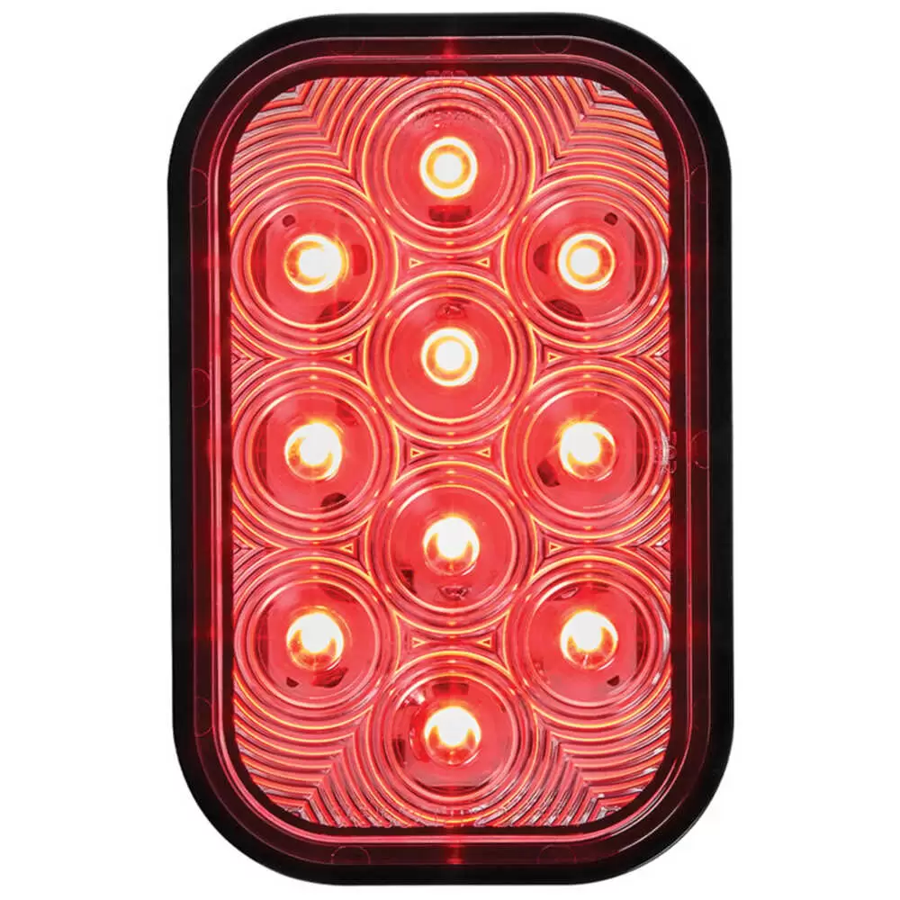 3 X 5 rectangular red with clear lens stop, turn, tail (STT) lamp