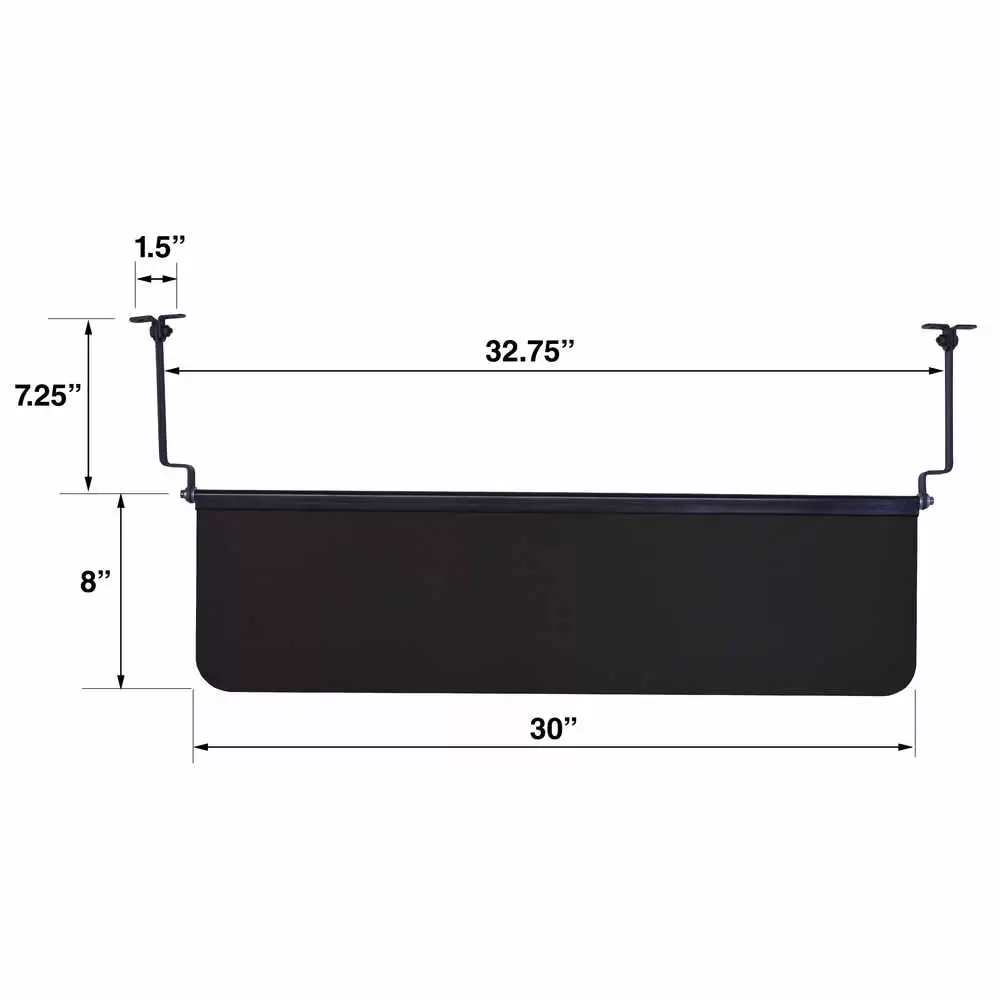 30" x 8" Transparent Smoke Color Sun Visor