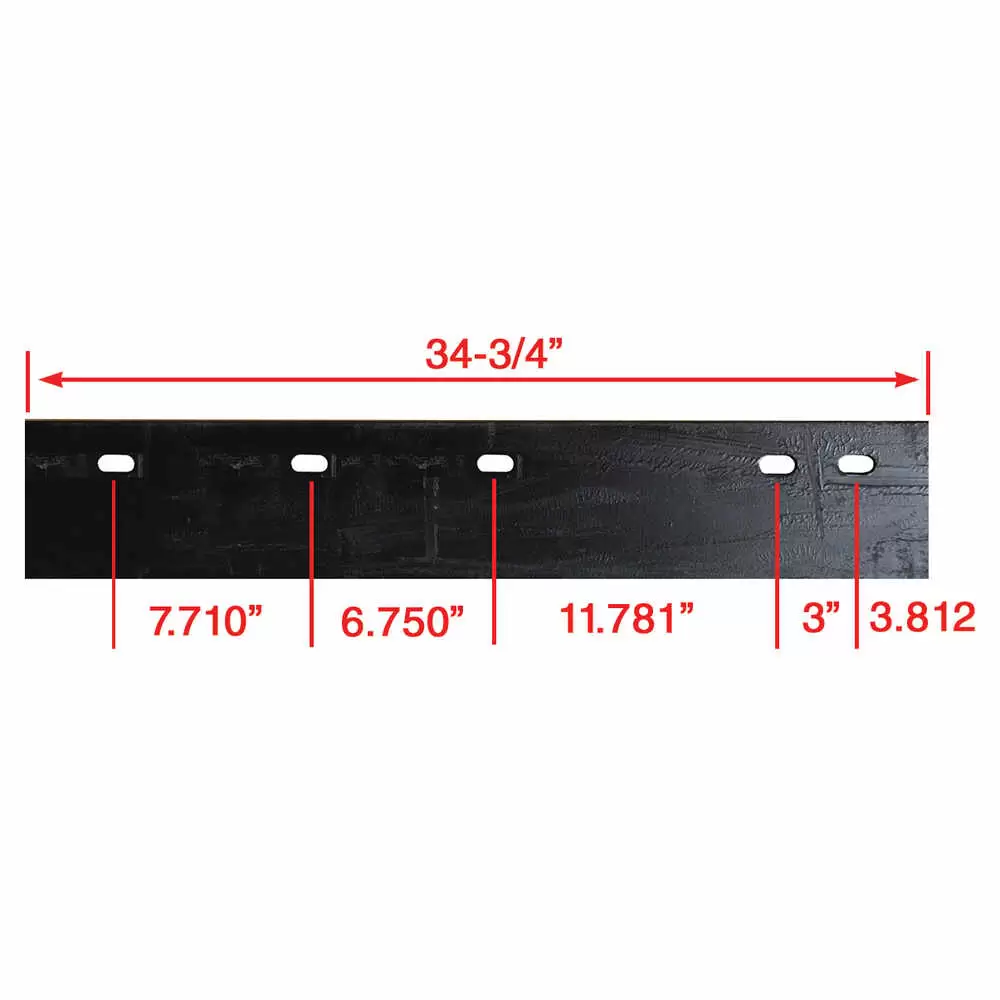 34-1/2" High Carbon Steel Cutting Edge 7.5' V-Blade, Top Punch with 5 Mounting Holes - Fits Western MVP Plus, MVP3 & Fisher XV, Extreme 44996 1311202-1