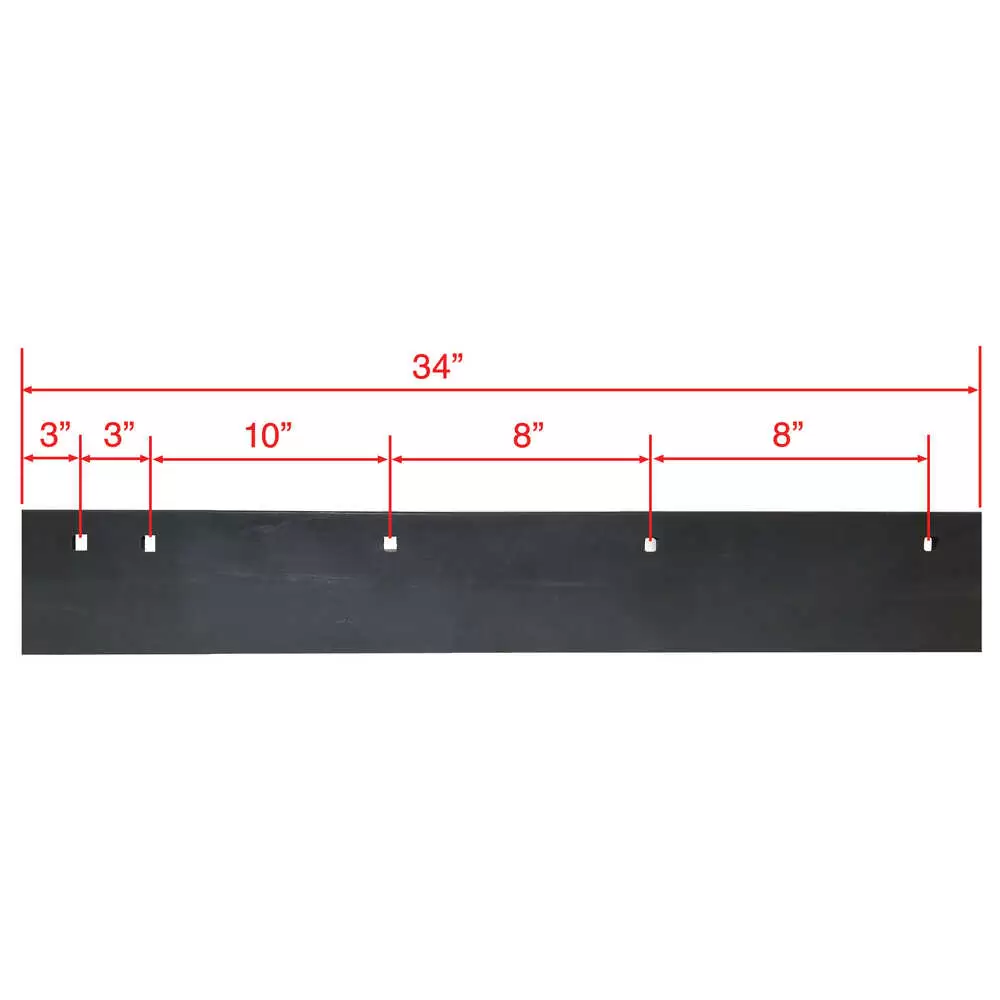 34" x 5/8" High Carbon Steel Cutting Edge Blades, Top Punch, has 5 Mounting Holes, 2 Blades are Needed Per Plow - Fits SnowDogg 16120810 VMD75 & VMD75II V-Plow