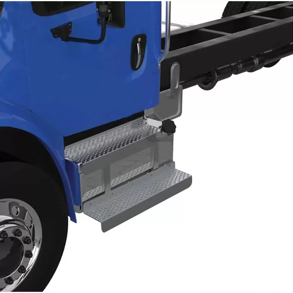 36.5" x 9.75" Steel Step, Argent Silver - Fits Freightliner
